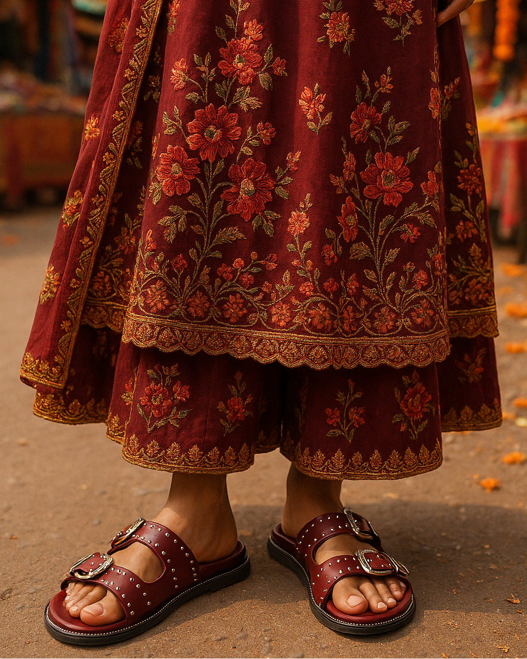 Swifty Slider Sandals - Maroon