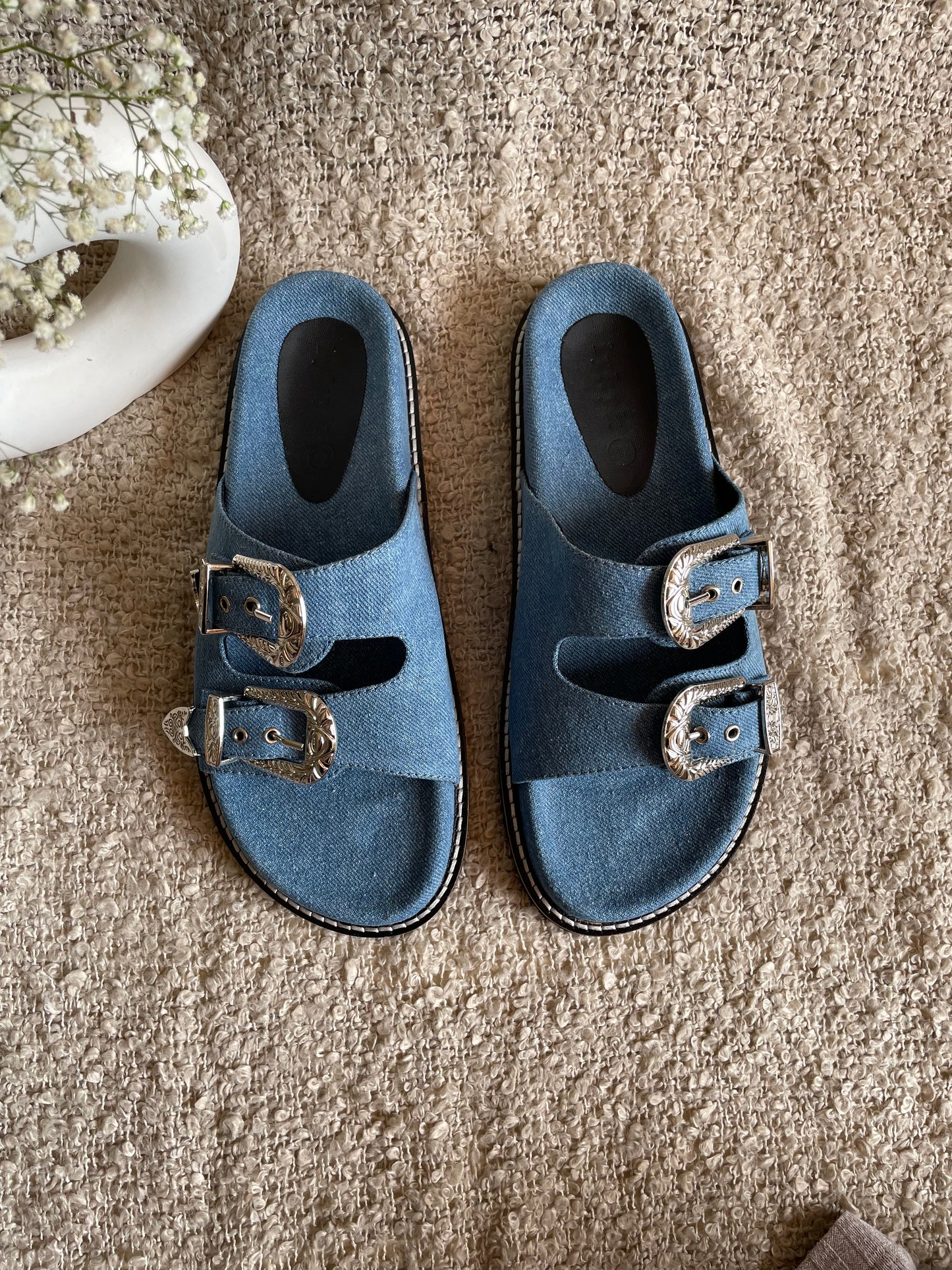 Kim Denim Slides