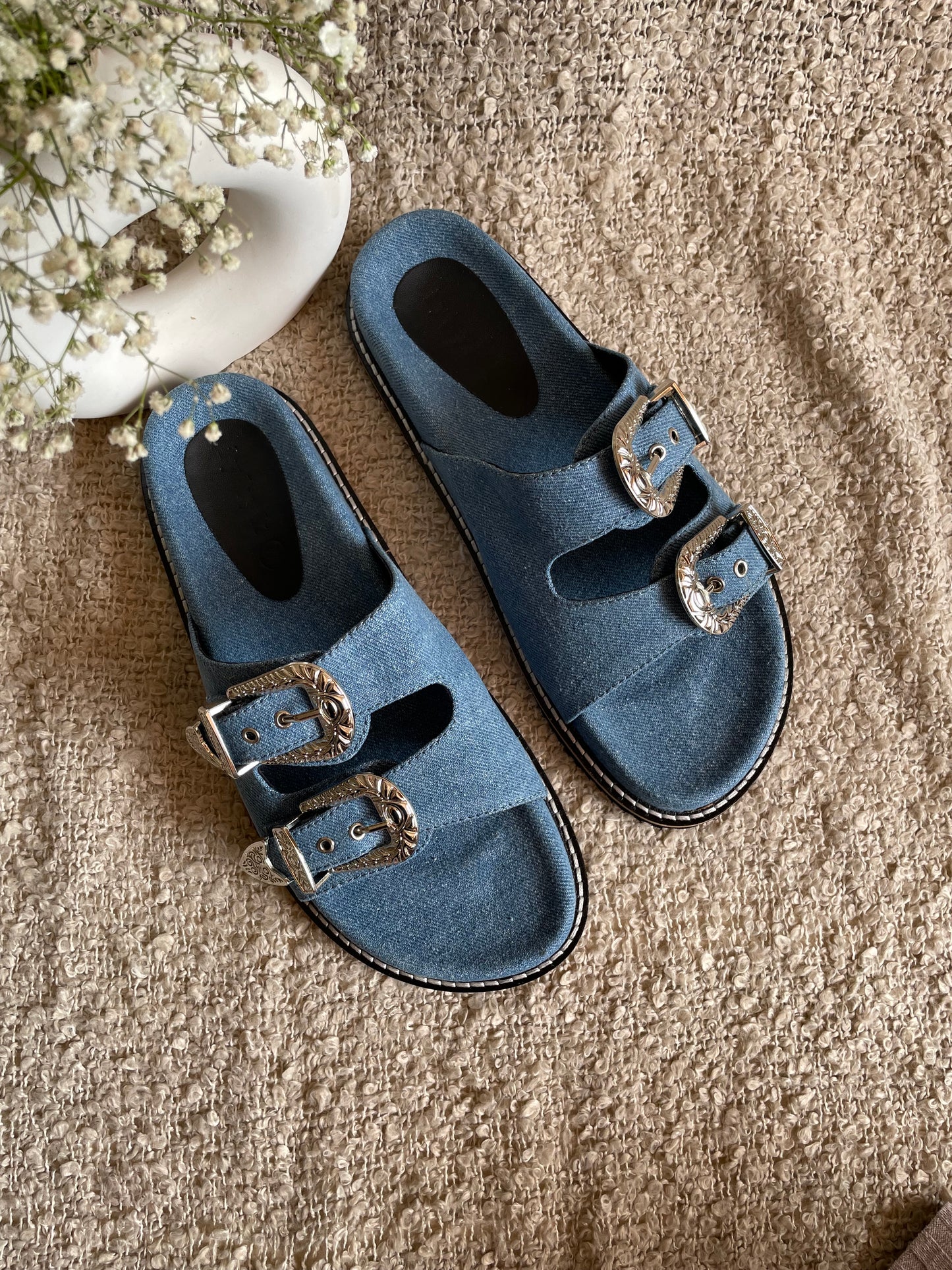 Kim Denim Slides