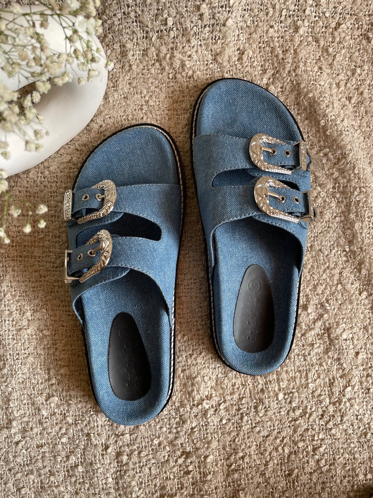 Kim Denim Slides