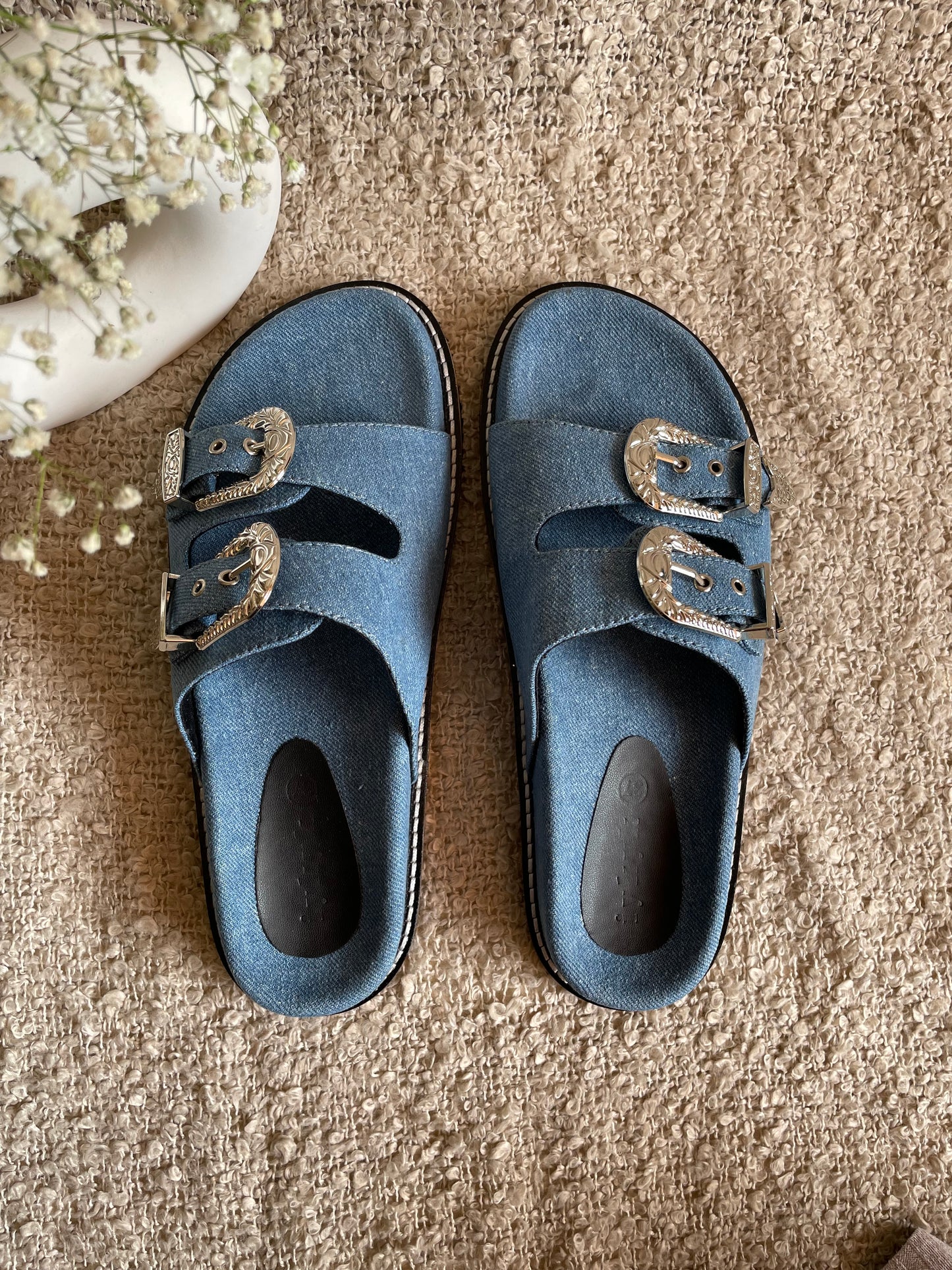 Kim Denim Slides