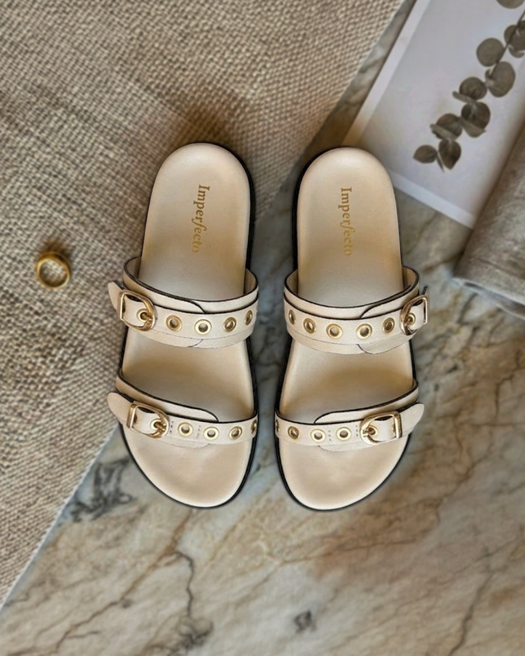 Rivet Ivory Swifty Sandals