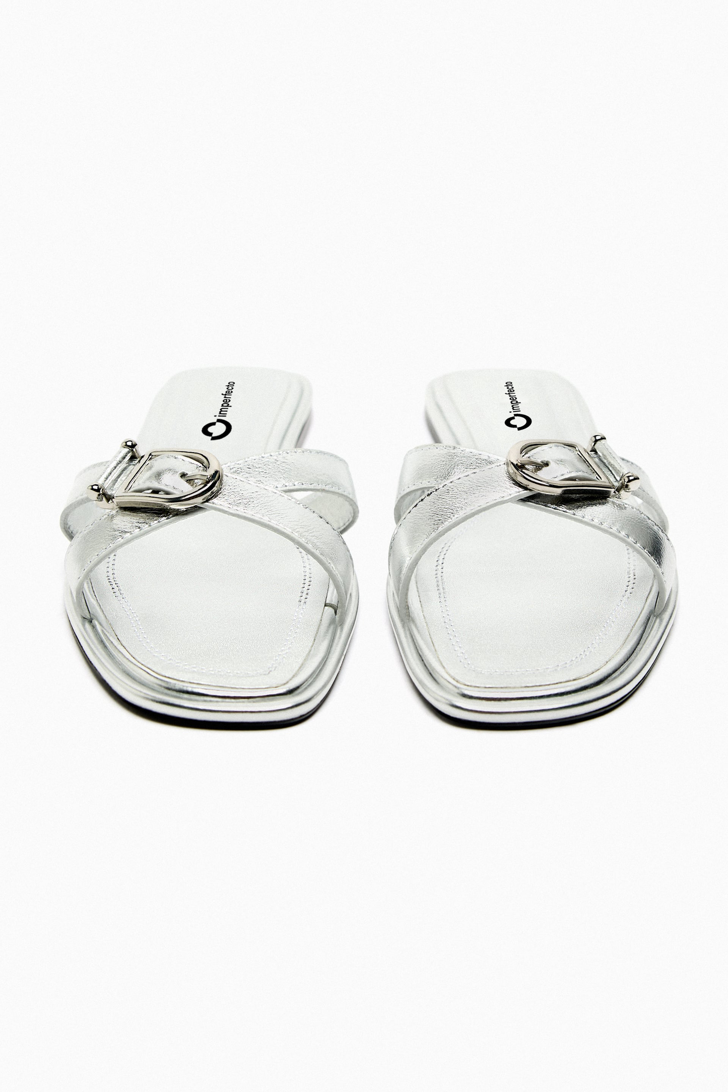 lliana Strappy Slide Sandals - Silver