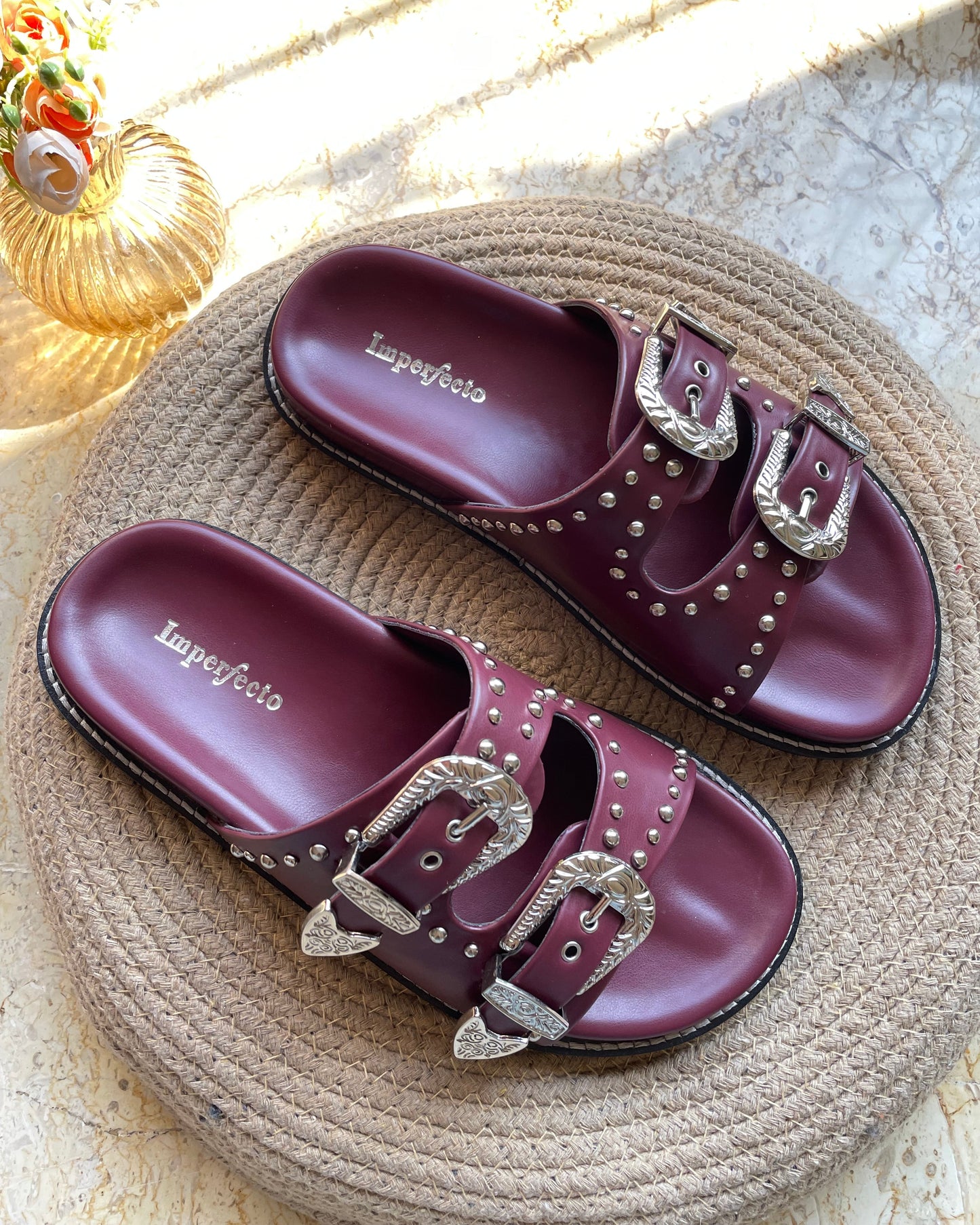 Swifty Slider Sandals - Maroon