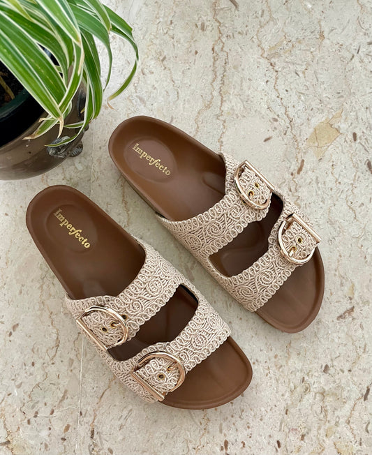 Embrace Monsoon Elegance: Discover the Kendal Raffia Two Strap Sliders!