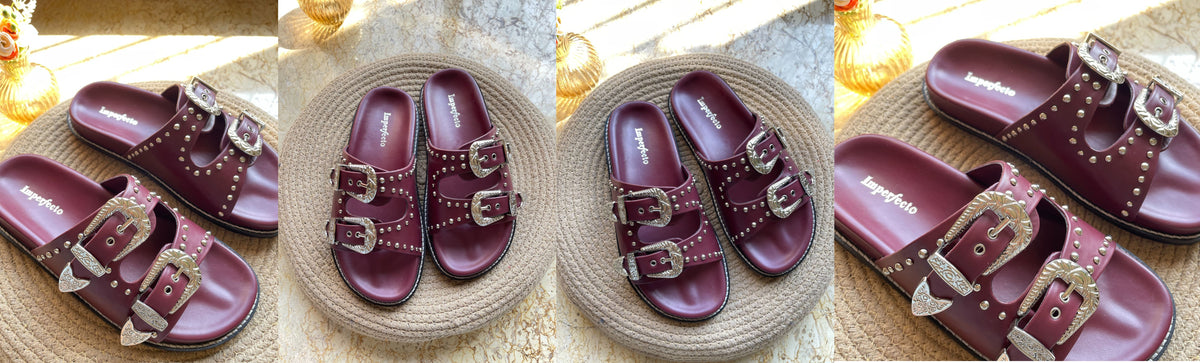 Taylor Swift Slider Sandals - Stylish Maroon Sliders – Imperfecto