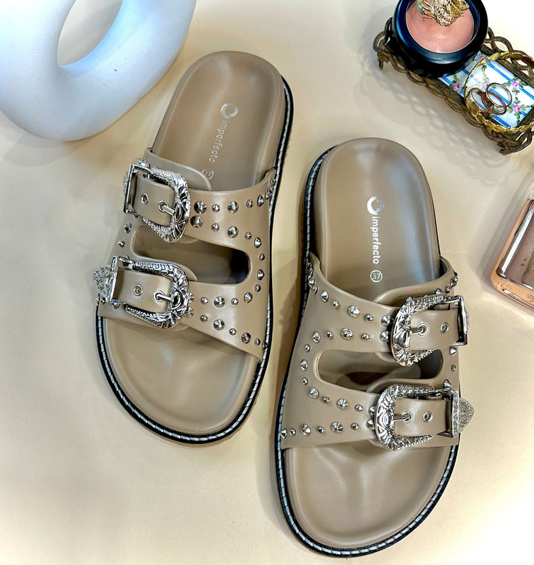 Step Up Your Style: Taylor Swift Slider Sandals Now in Taupe – Imperfecto