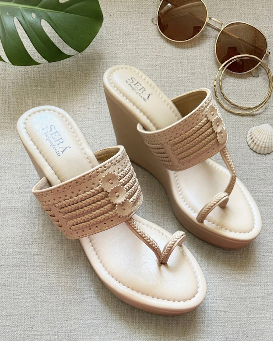 Kolhapuri Wedge - Ivory