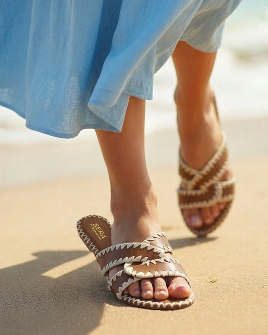 Raffia Breeze Sandals - Tan