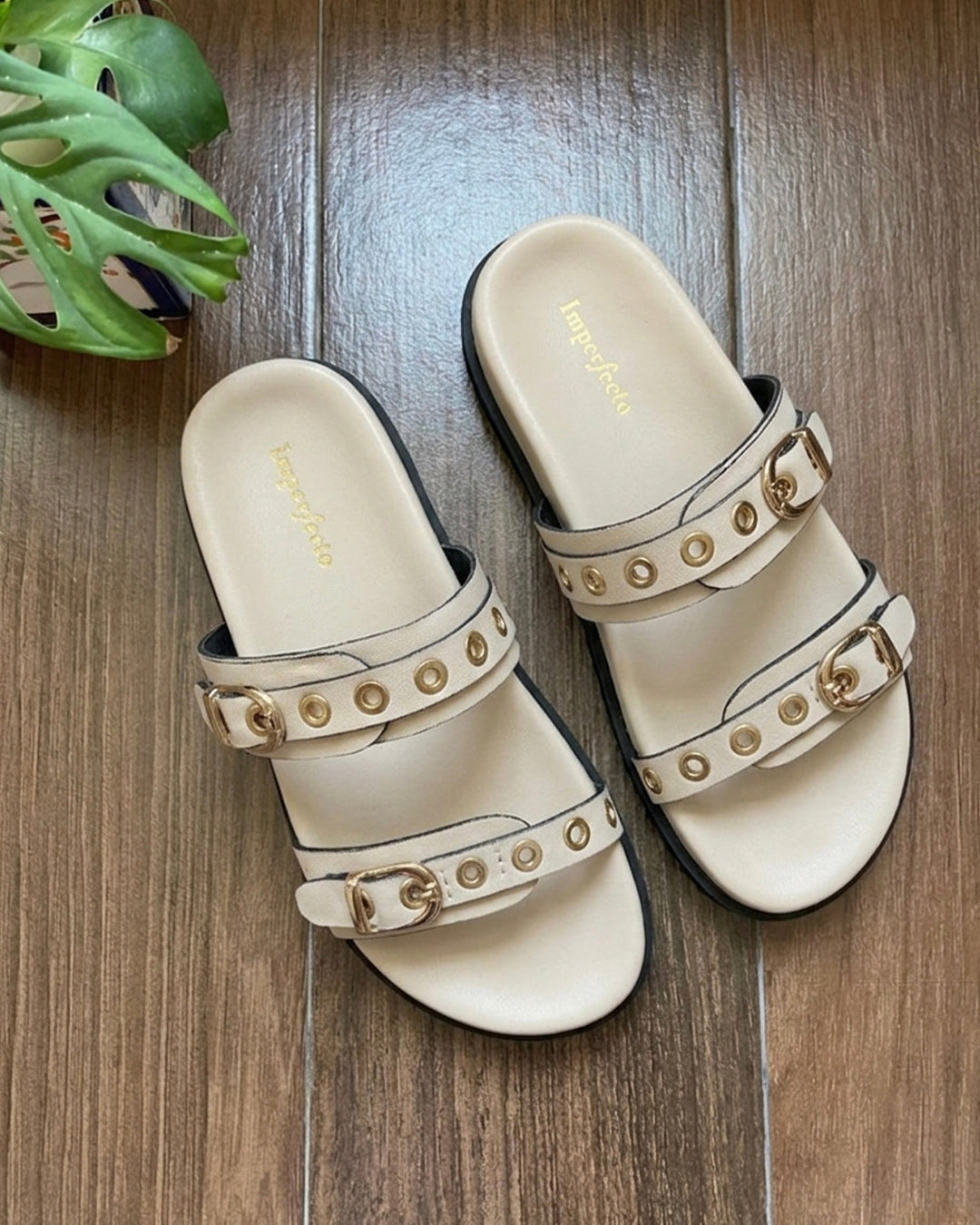 Rivet Ivory Swifty Sandals
