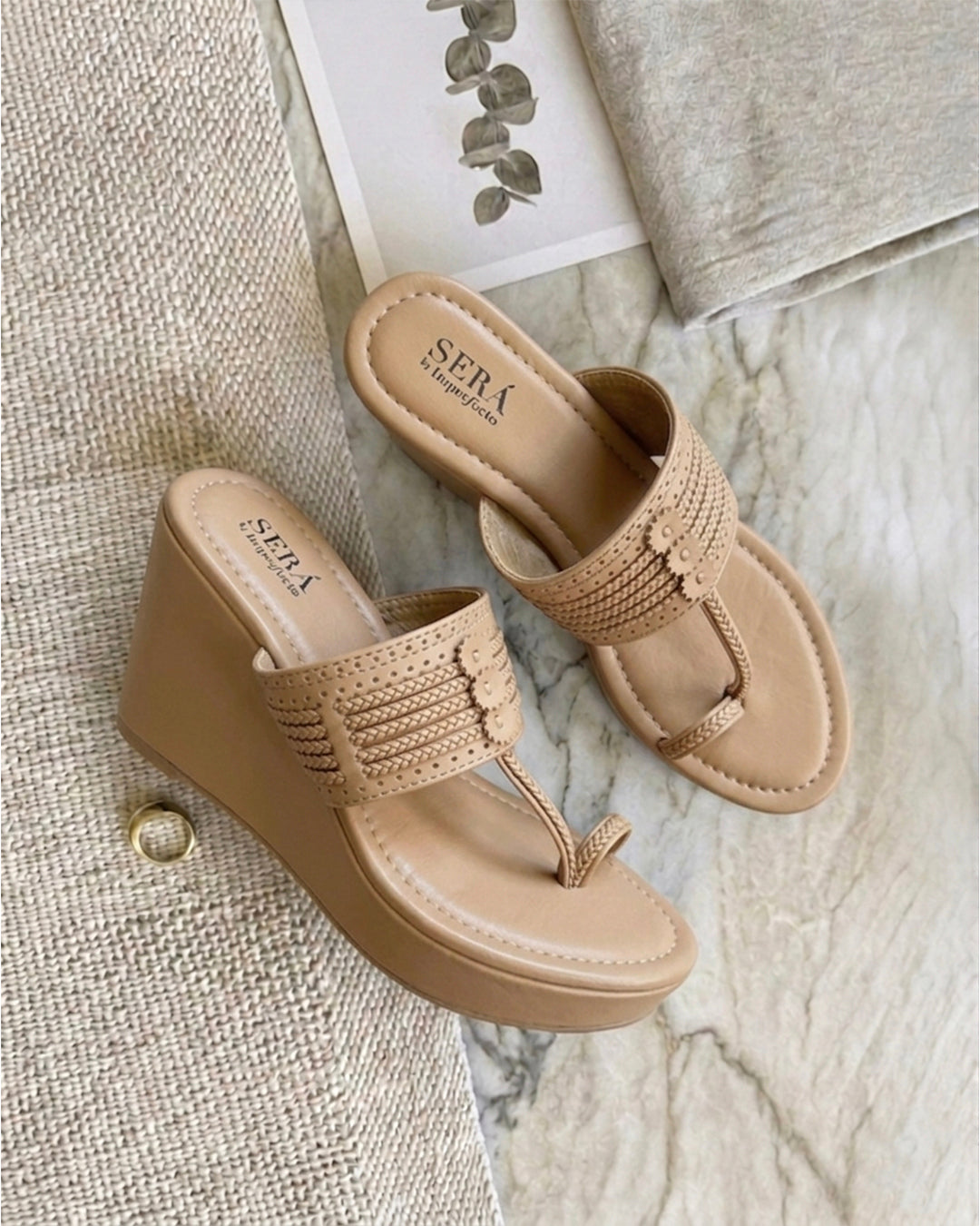 Kolhapuri Wedge - Ivory
