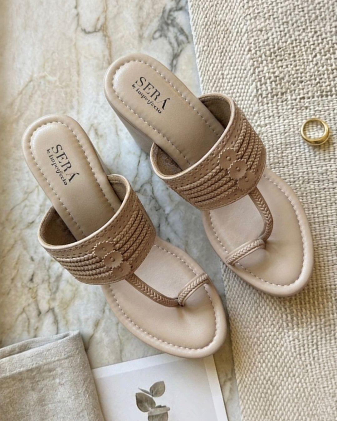 Kolhapuri Wedge - Ivory