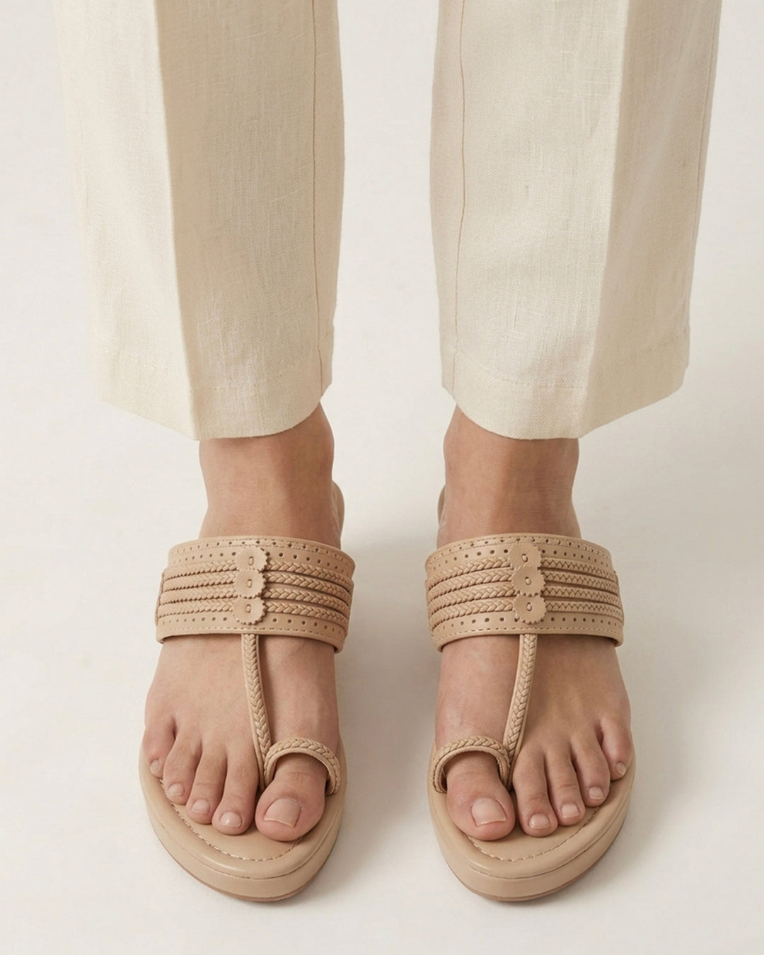 Kolhapuri Wedge - Ivory