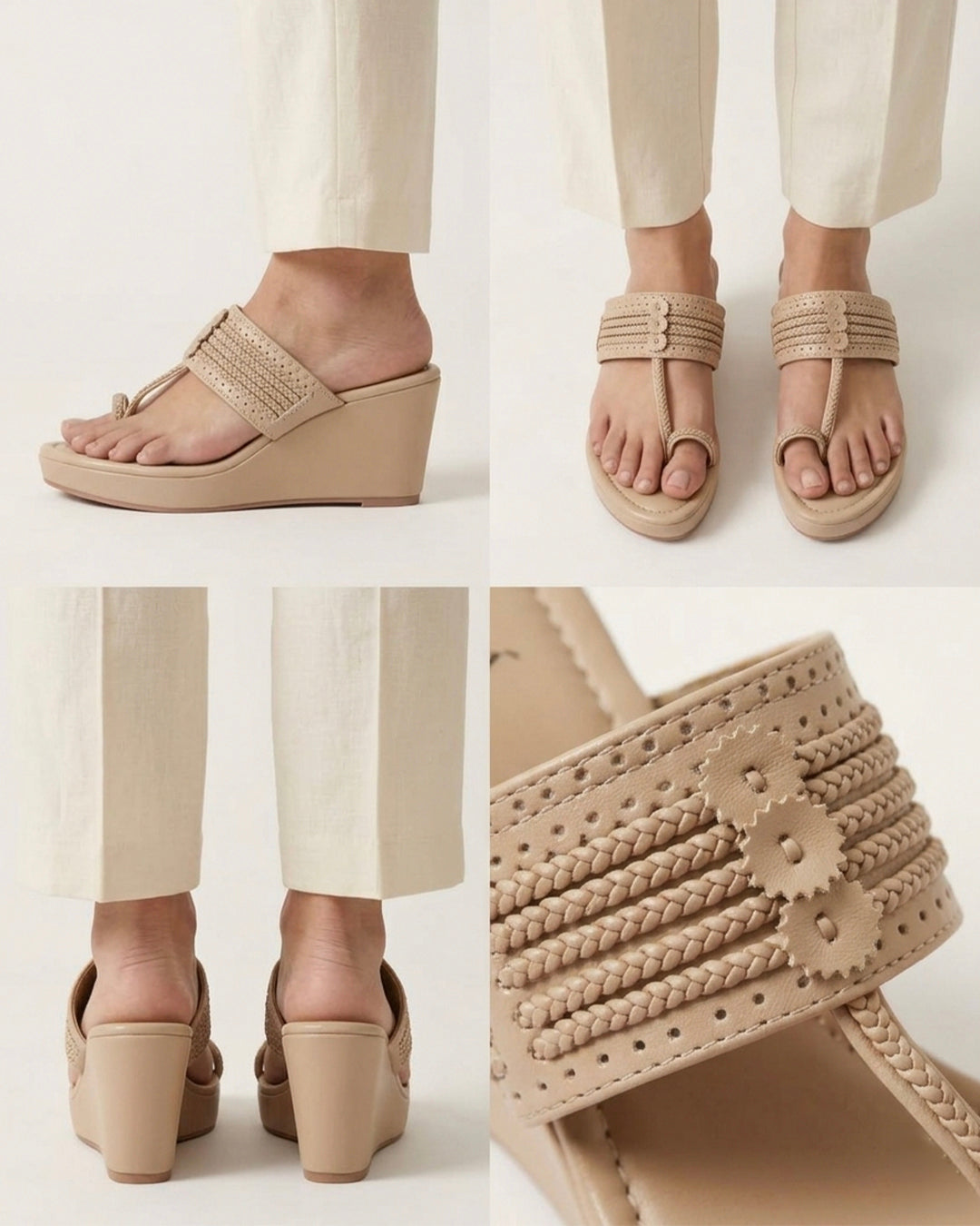 Kolhapuri Wedge - Ivory