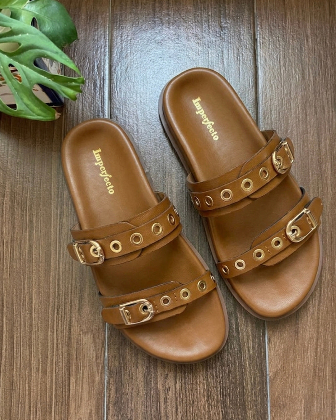 Rivet Tan Swifty Sandals