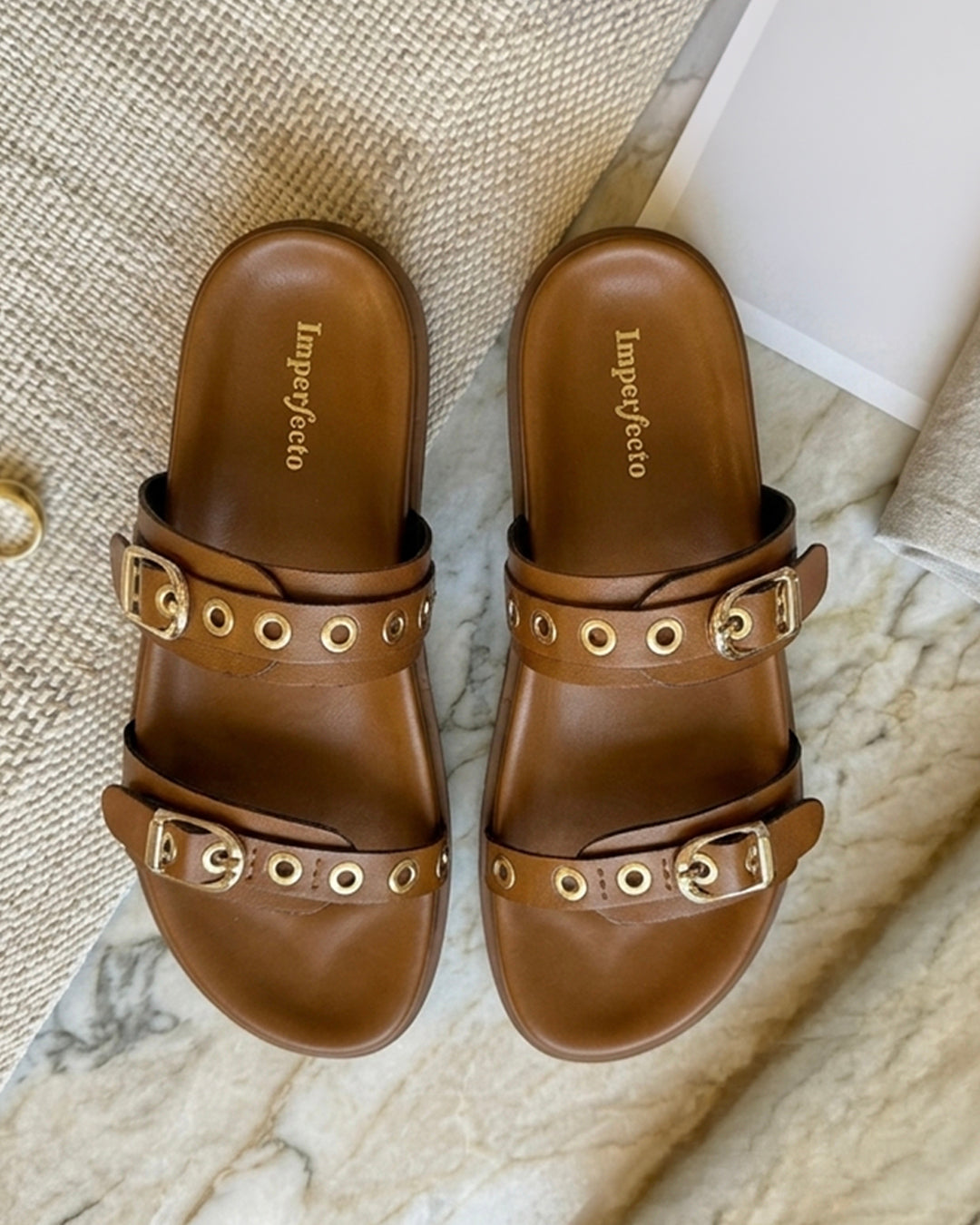 Rivet Tan Swifty Sandals