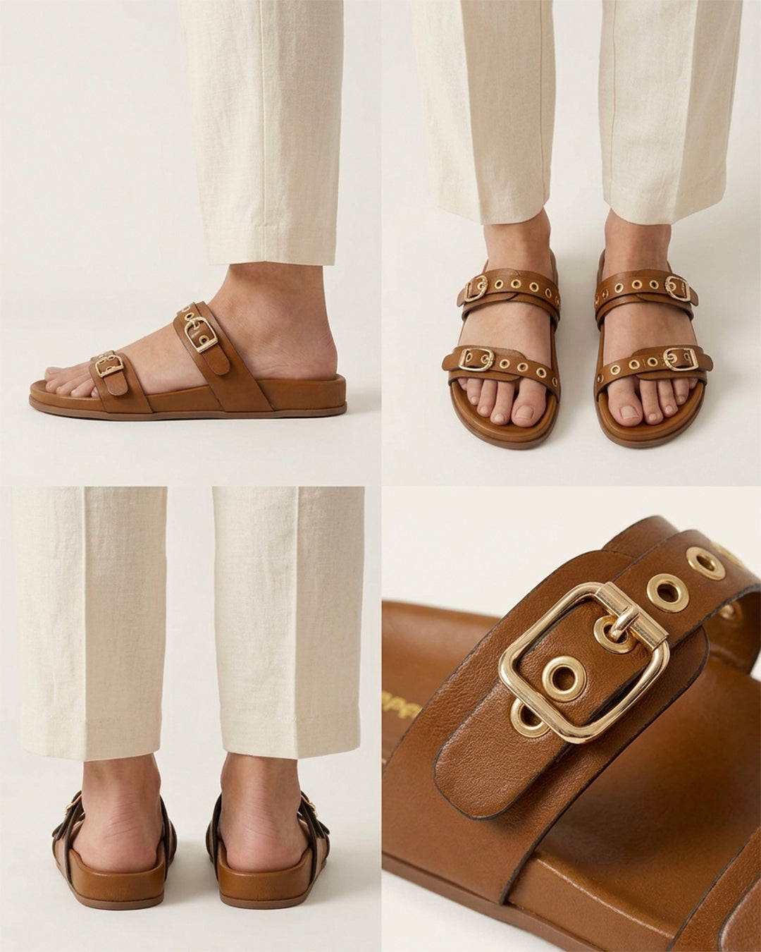 Rivet Tan Swifty Sandals