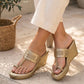 Kolhapuri Wedge - Champagne Gold