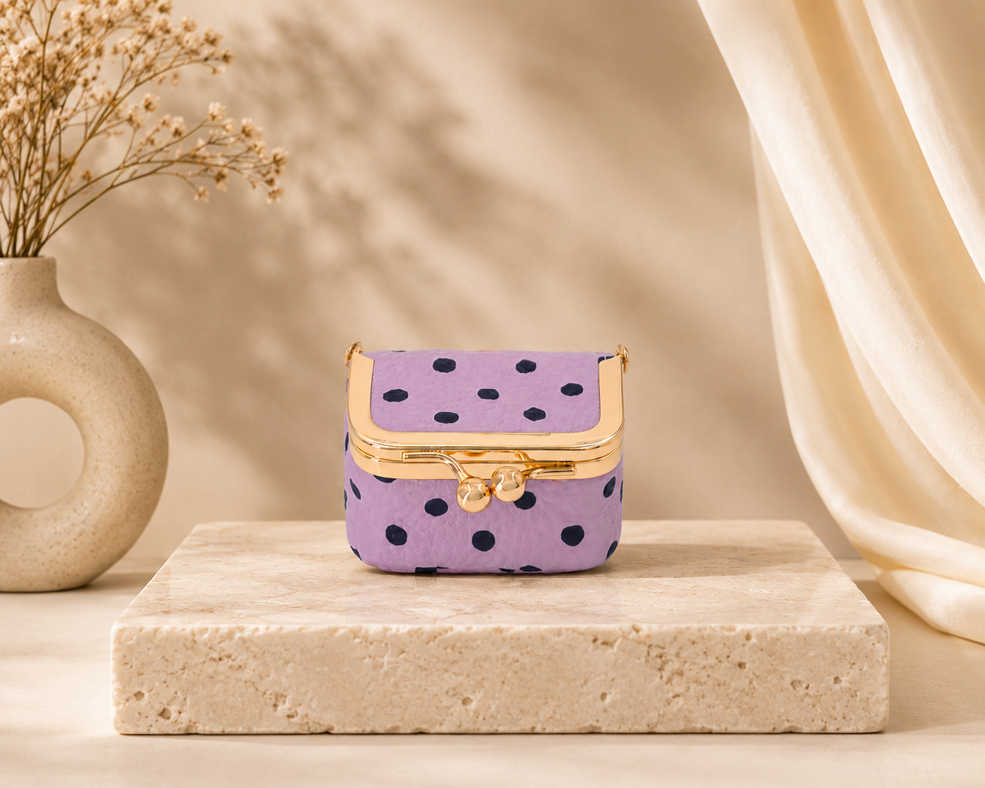 Purple Polka Jewelry Case