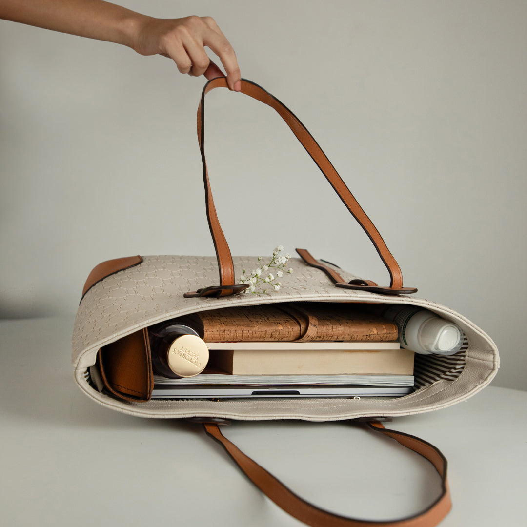 Everyday Tote Bag + wallet + mini pouch - Ivory