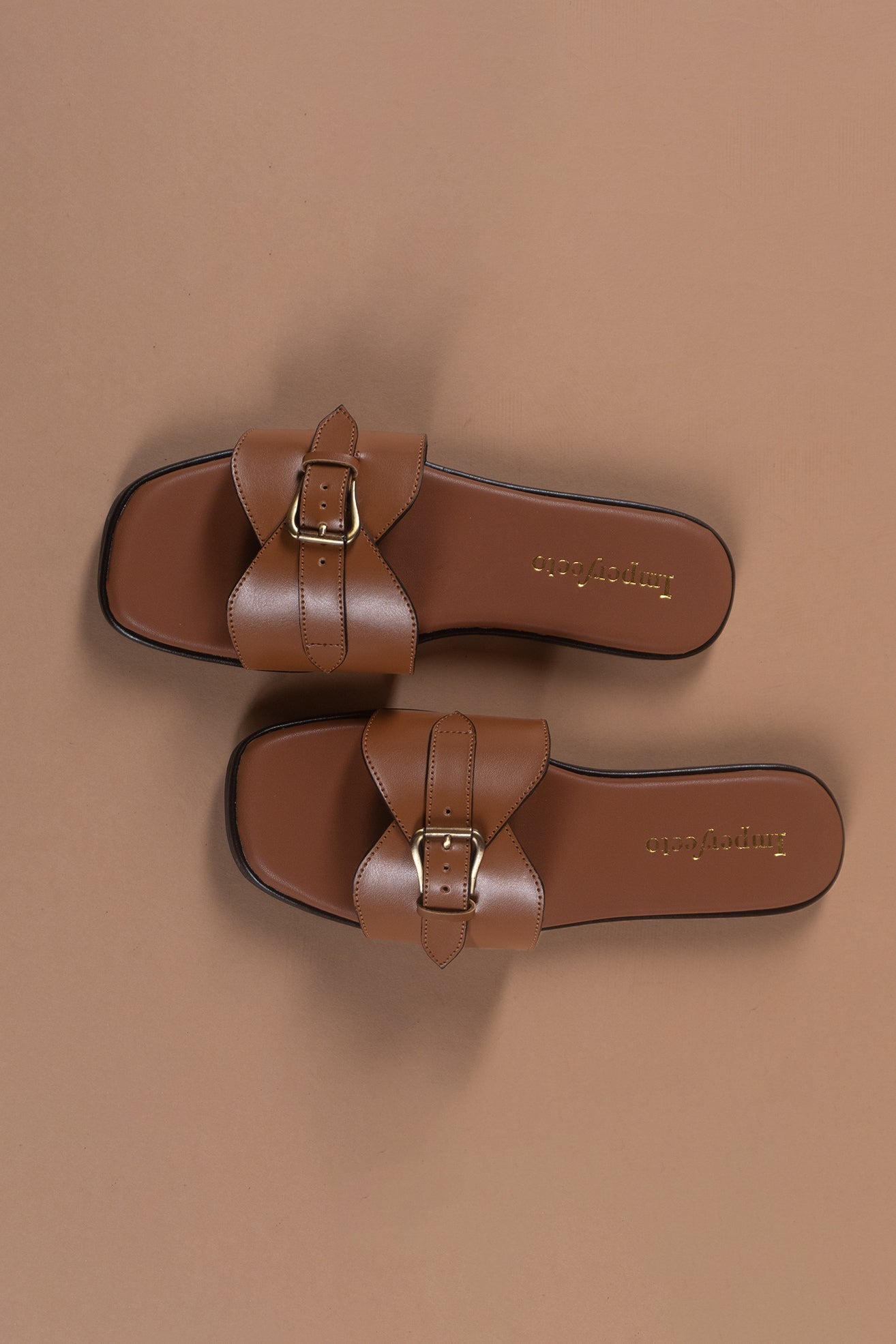 Tan Chic Buckle Sandals