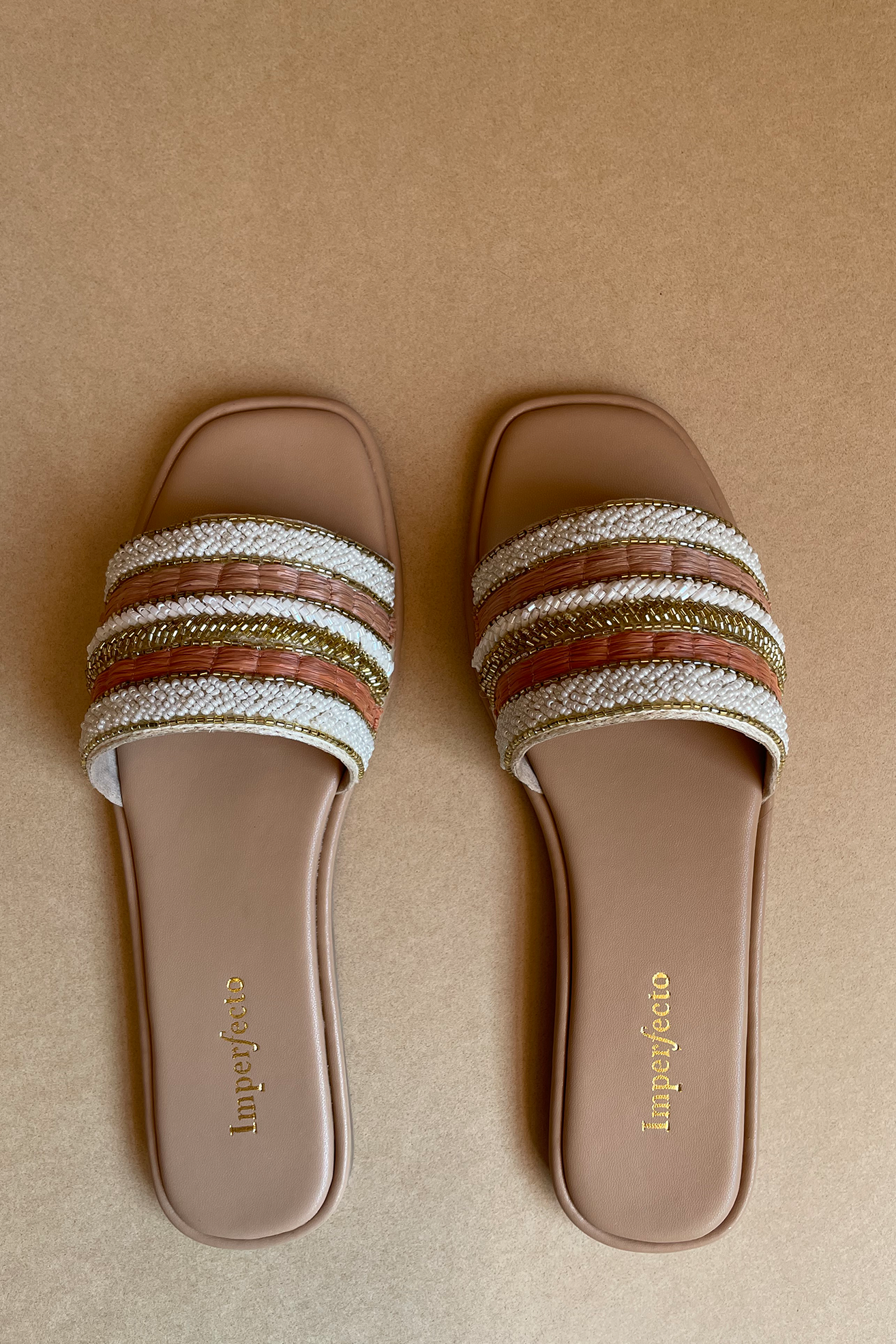 Coral Crush Embroidered Sandals