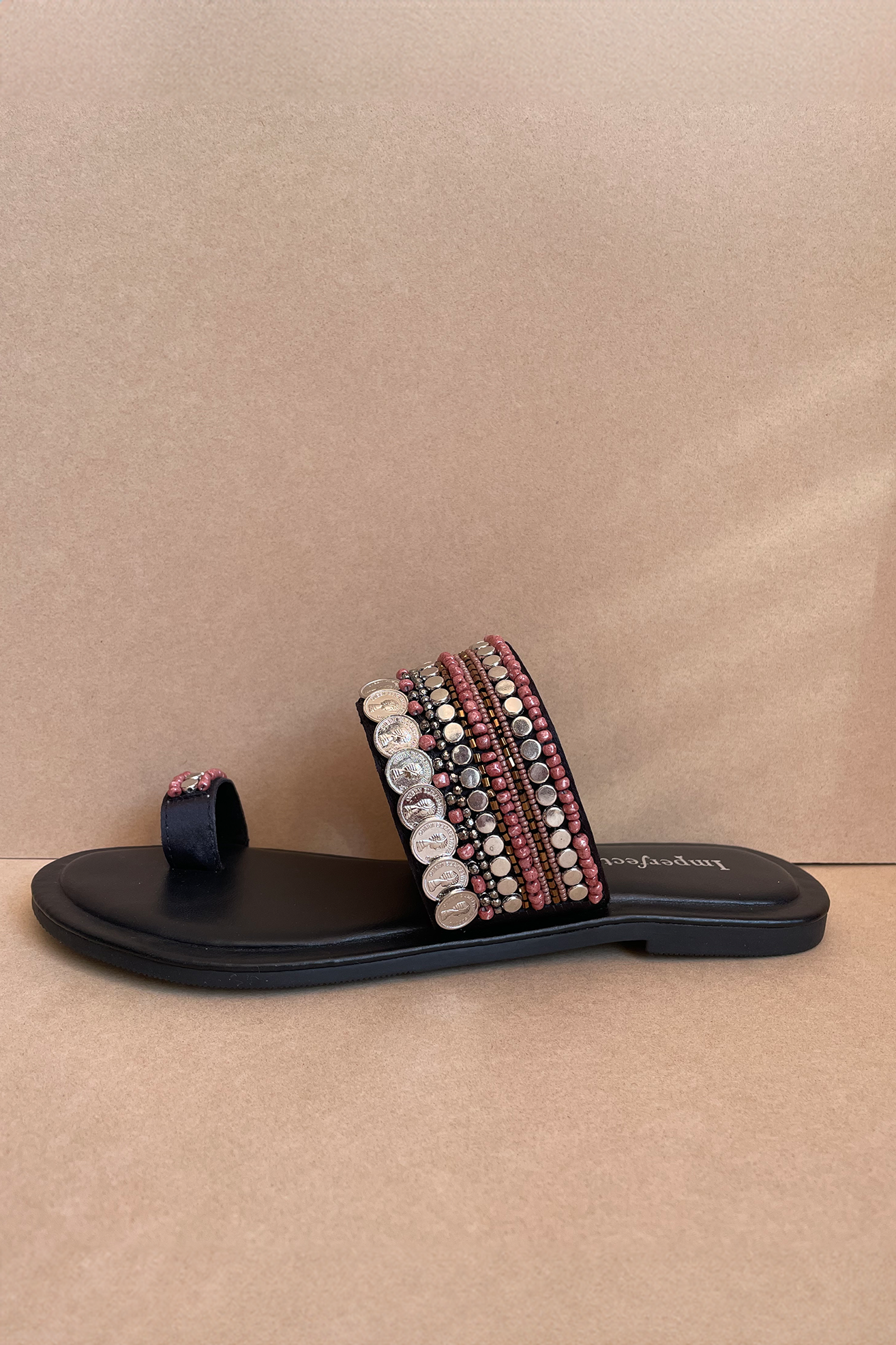 Midnight Boho Kolhapuri Flats