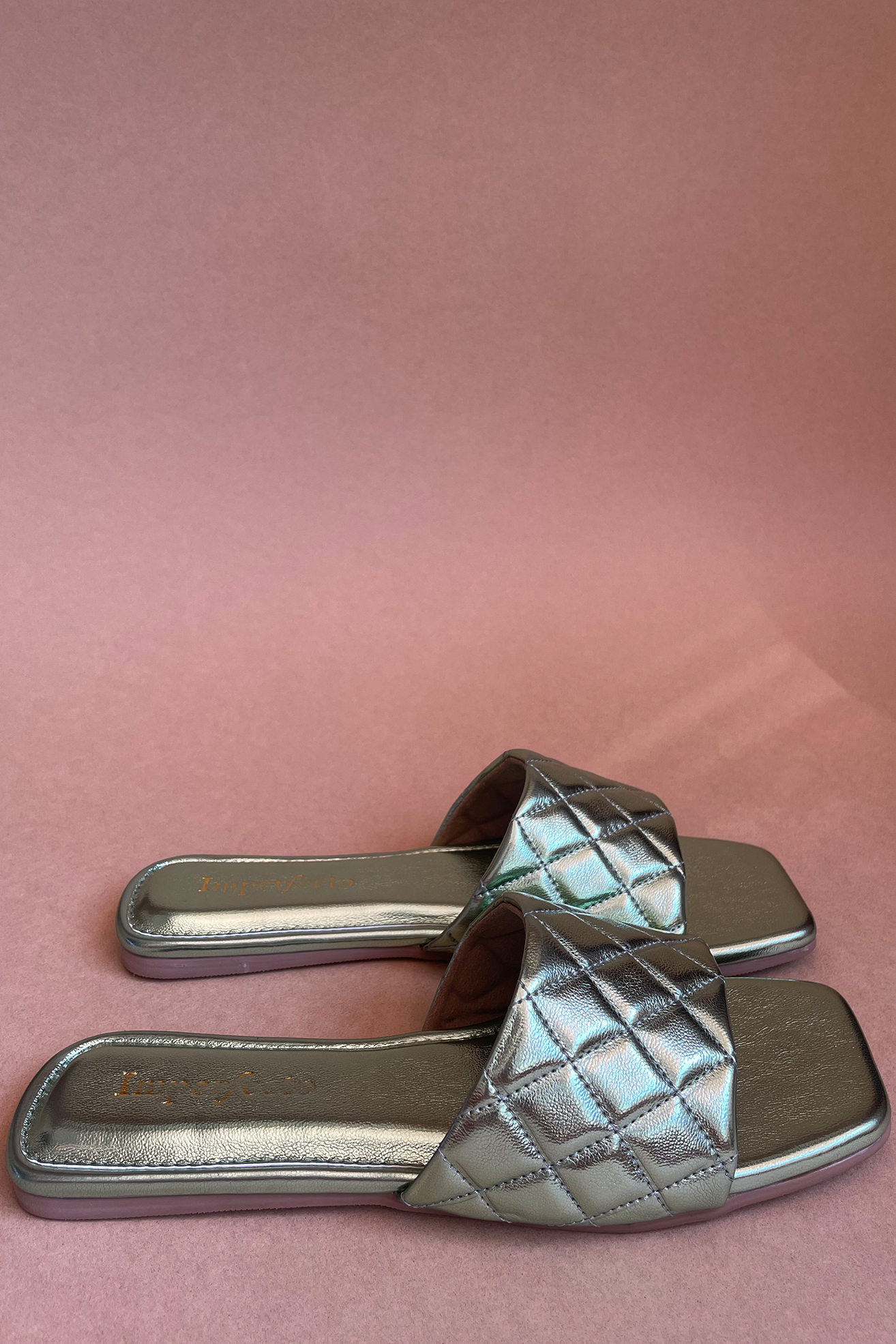 Metallic Quilted Sandals