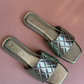 Metallic Quilted Sandals