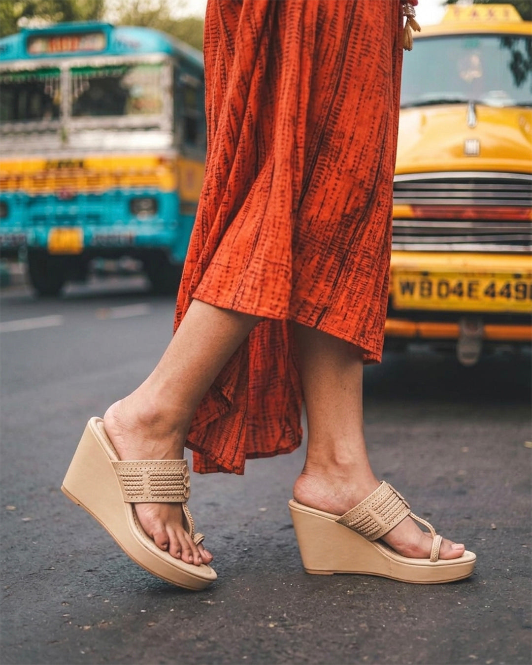Kolhapuri Wedge - Ivory