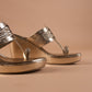 Champagne Gold Kolhapuri Wedge