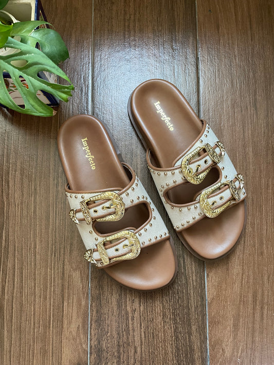 Canvas Swifty Tan - Gold Buckle