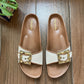 Canvas Buckle Sliders - Tan