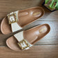 Canvas Buckle Sliders - Tan