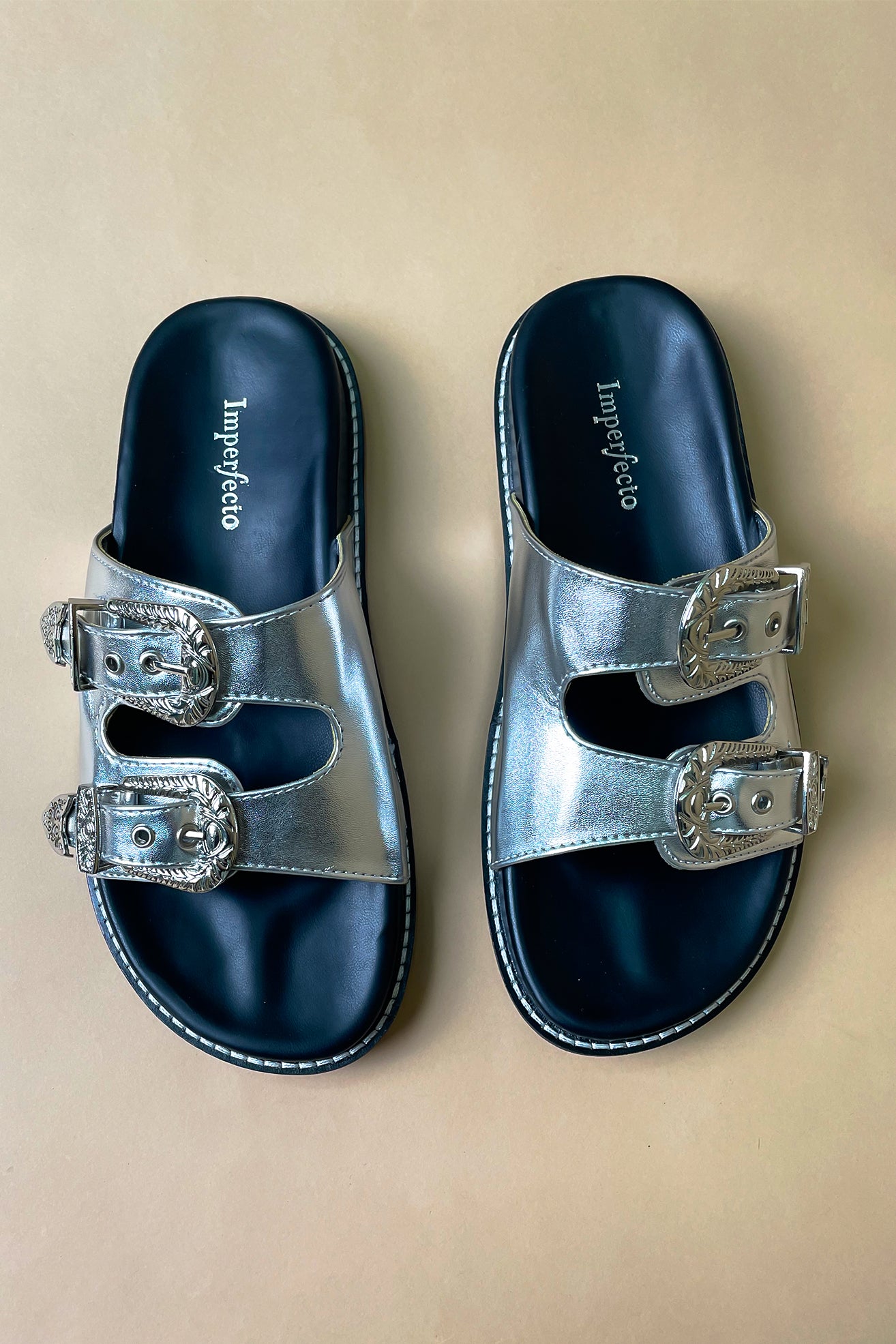 Silver Buckle Sandals