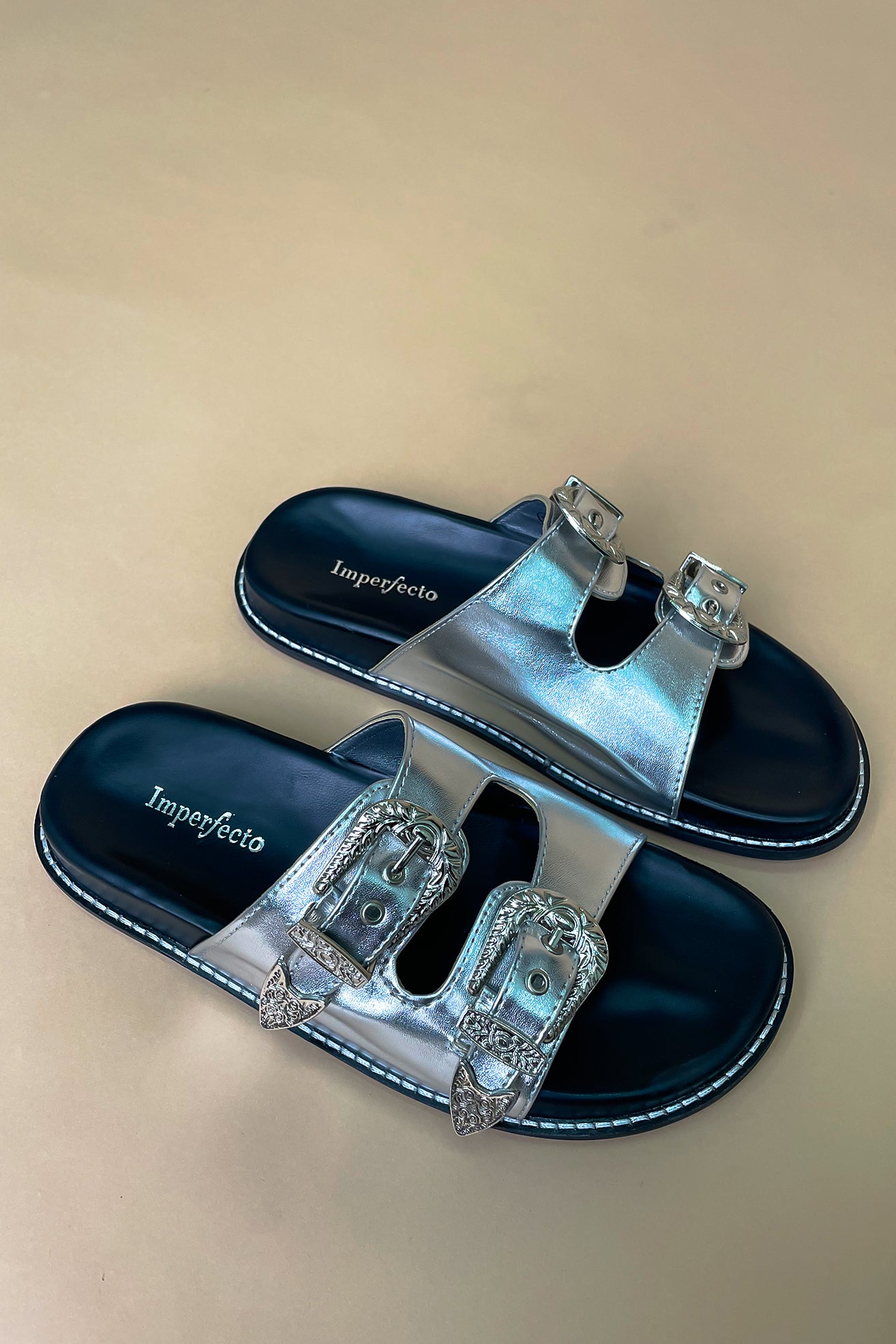 Silver Buckle Sandals