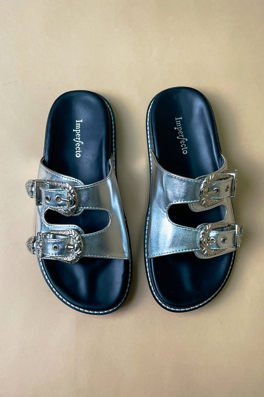 Silver Buckle Sandals