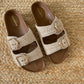 Kendal Raffia Two Strap Sliders