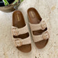 Kendal Raffia Two Strap Sliders