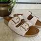 Kendal Raffia Two Strap Sliders