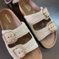 Kendal Raffia Two Strap Sliders