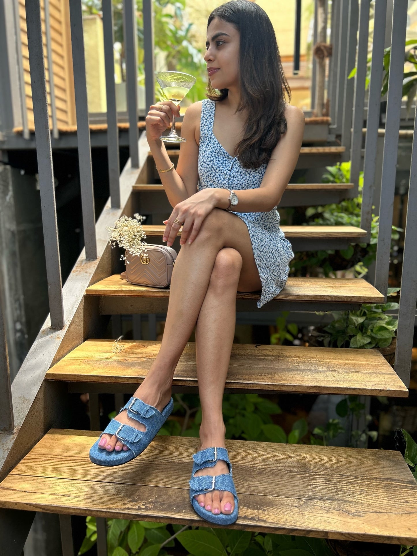 Sara Denim Sandals