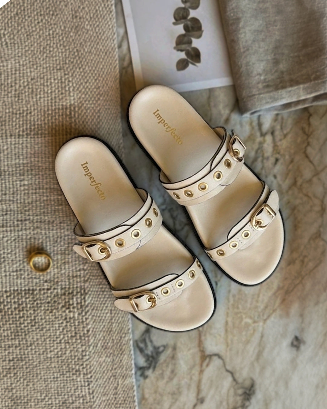 Rivet Ivory Swifty Sandals