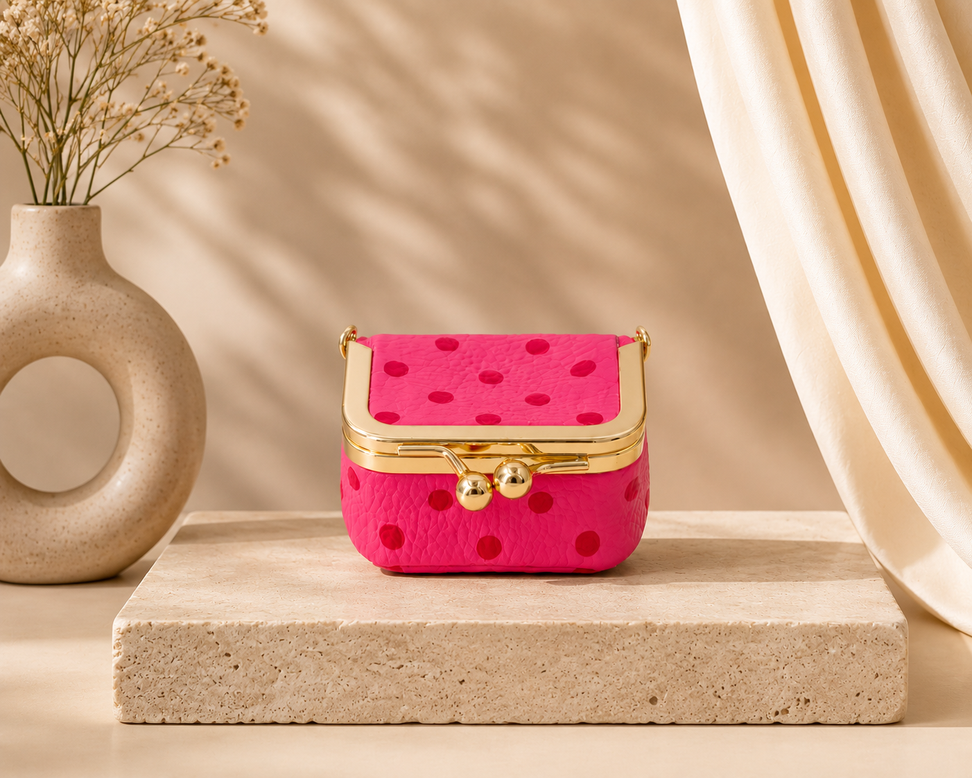 Pink Polka Jewelry Case