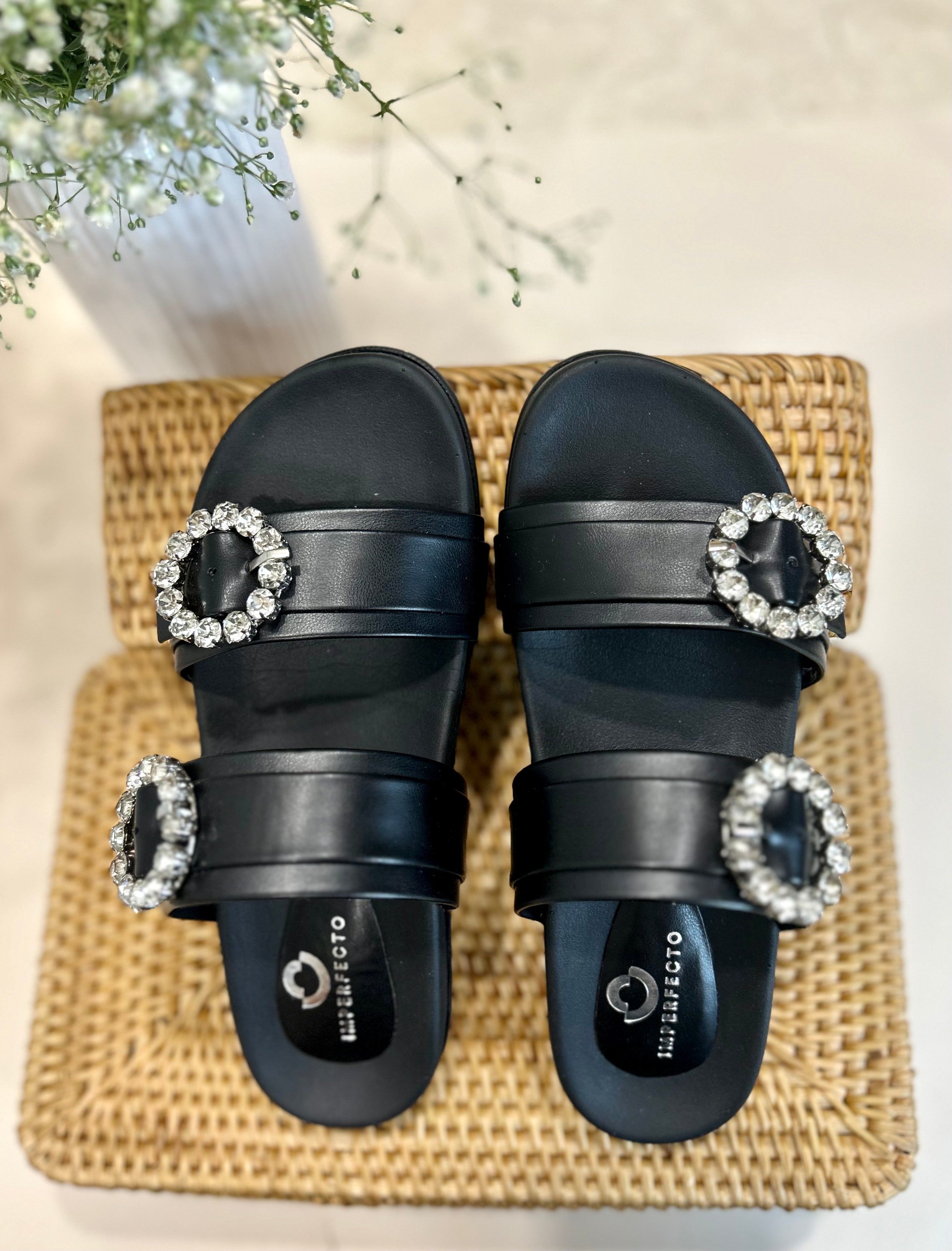 Rhinestone buckle online slides