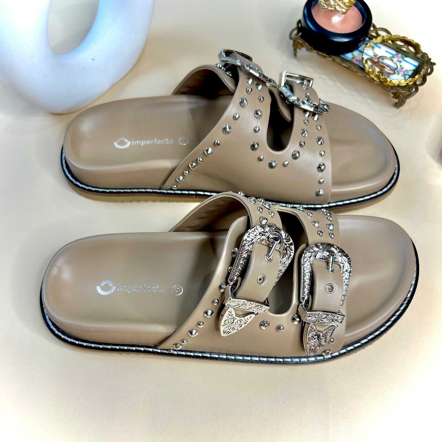 Taylor Swift Slider Sandals - Now in Taupe