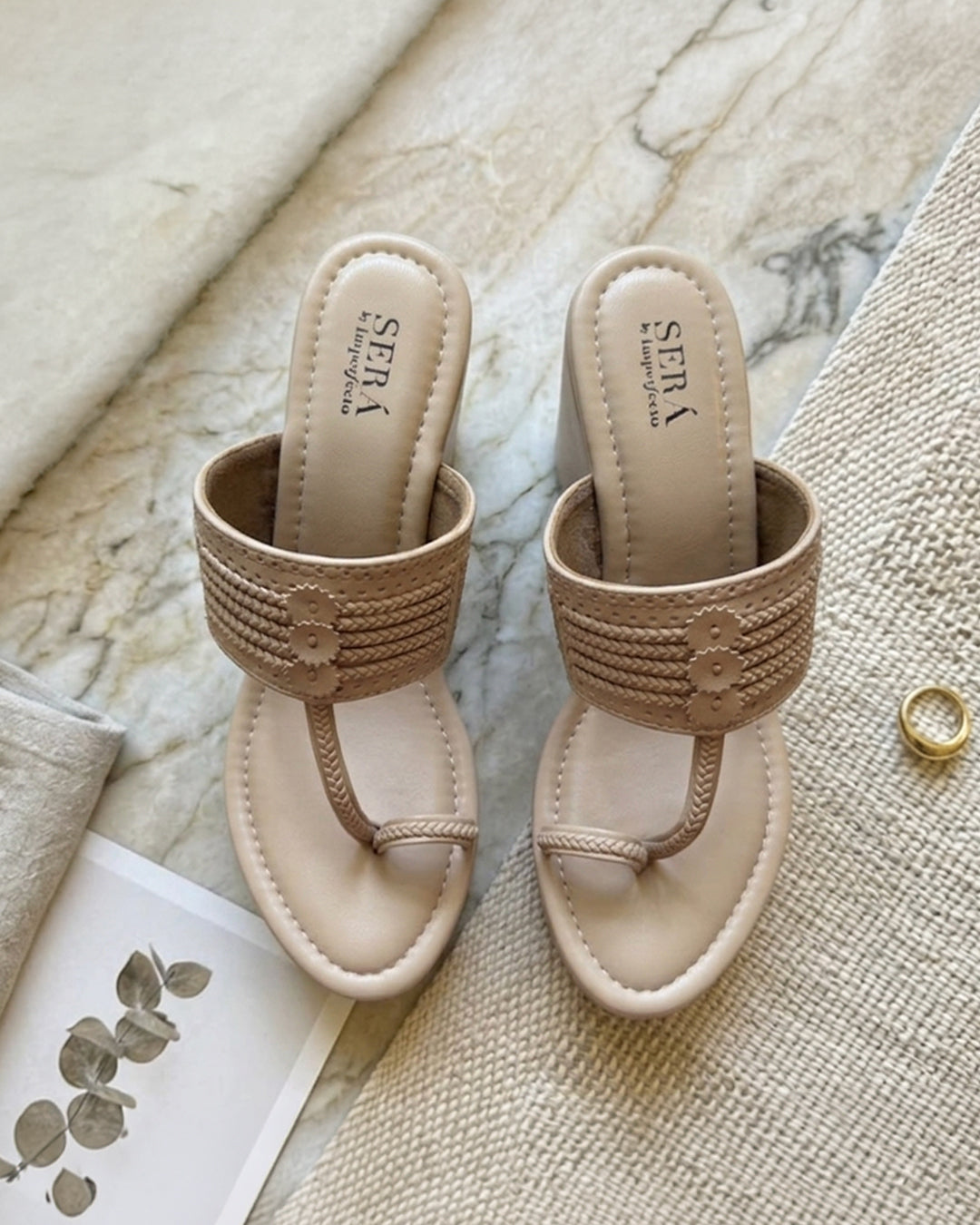 Kolhapuri Wedge - Ivory