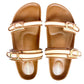 Canvas Two Strap Buckle Slider - Tan