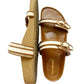 Canvas Two Strap Buckle Slider - Tan