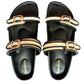 Canvas Two Strap Buckle Slider - Black